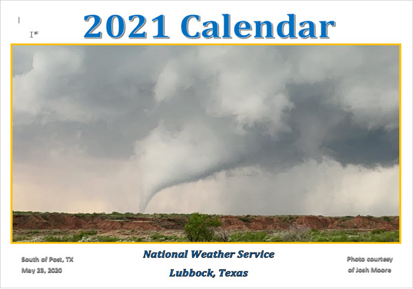 2021 NWS Lubbock Calendar