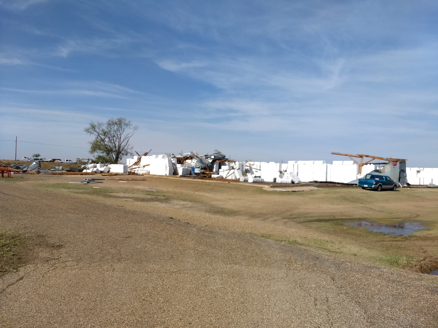 Damage sustained at the Ralls Compress in Ralls, TX, on the evening of 1 June 2018.