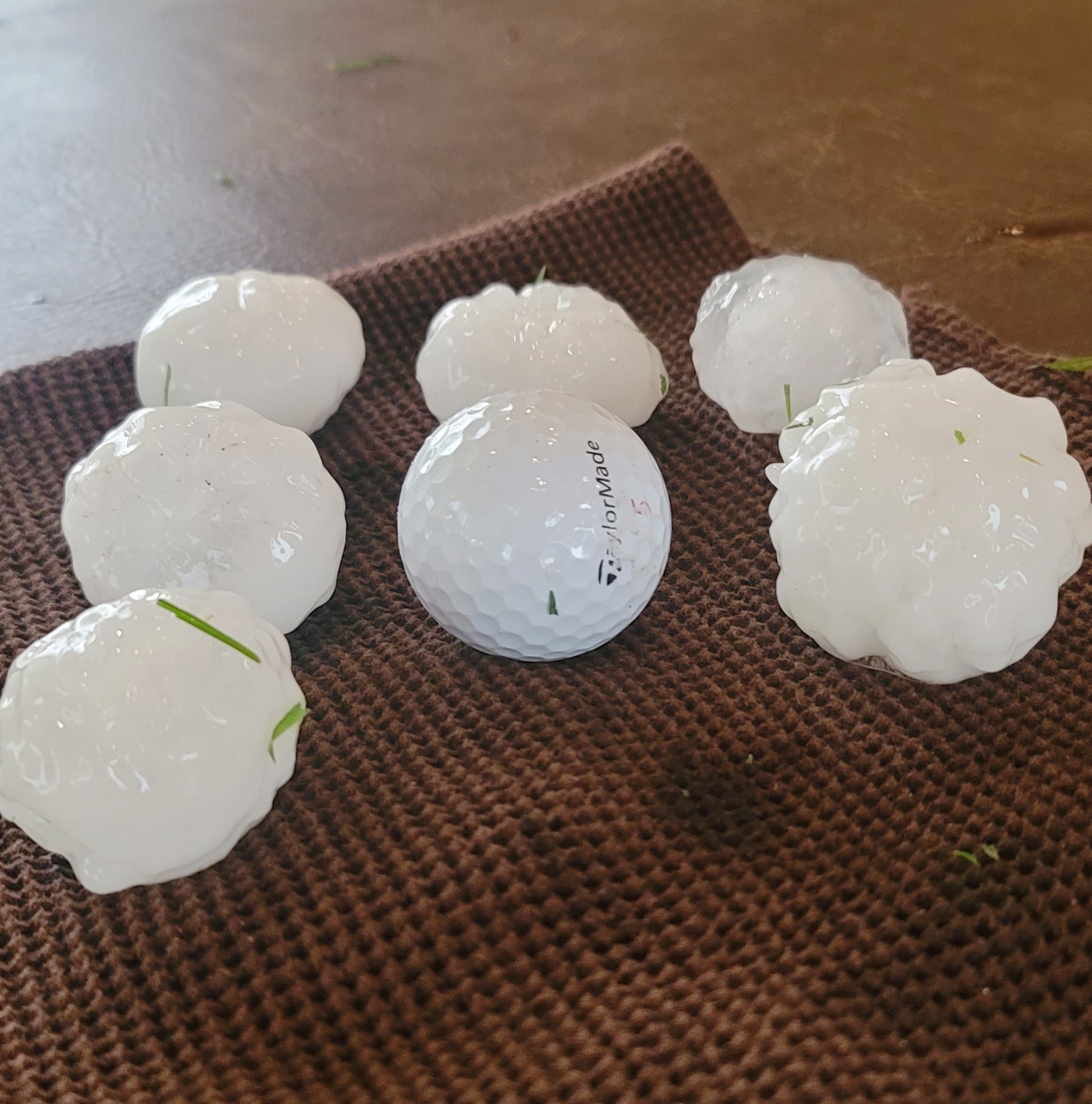 Large hail that fell in Denver City Sunday evening (1 May 2022). The image is courtesy of Charlie Espinoza and KAMC.