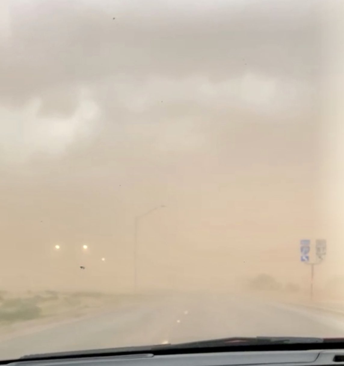 What it looked like inside a haboob near Plainview Tuesday evening (10 May 2022). The image is courtesy of Missy Zavala via Chad Casey.