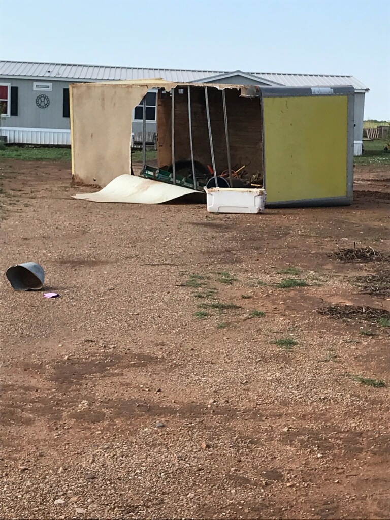 Additional damage incurred on the southeast side of Childress around 2 am early Friday morning (10 June 2022). The image is courtesy of Bill Ricks.