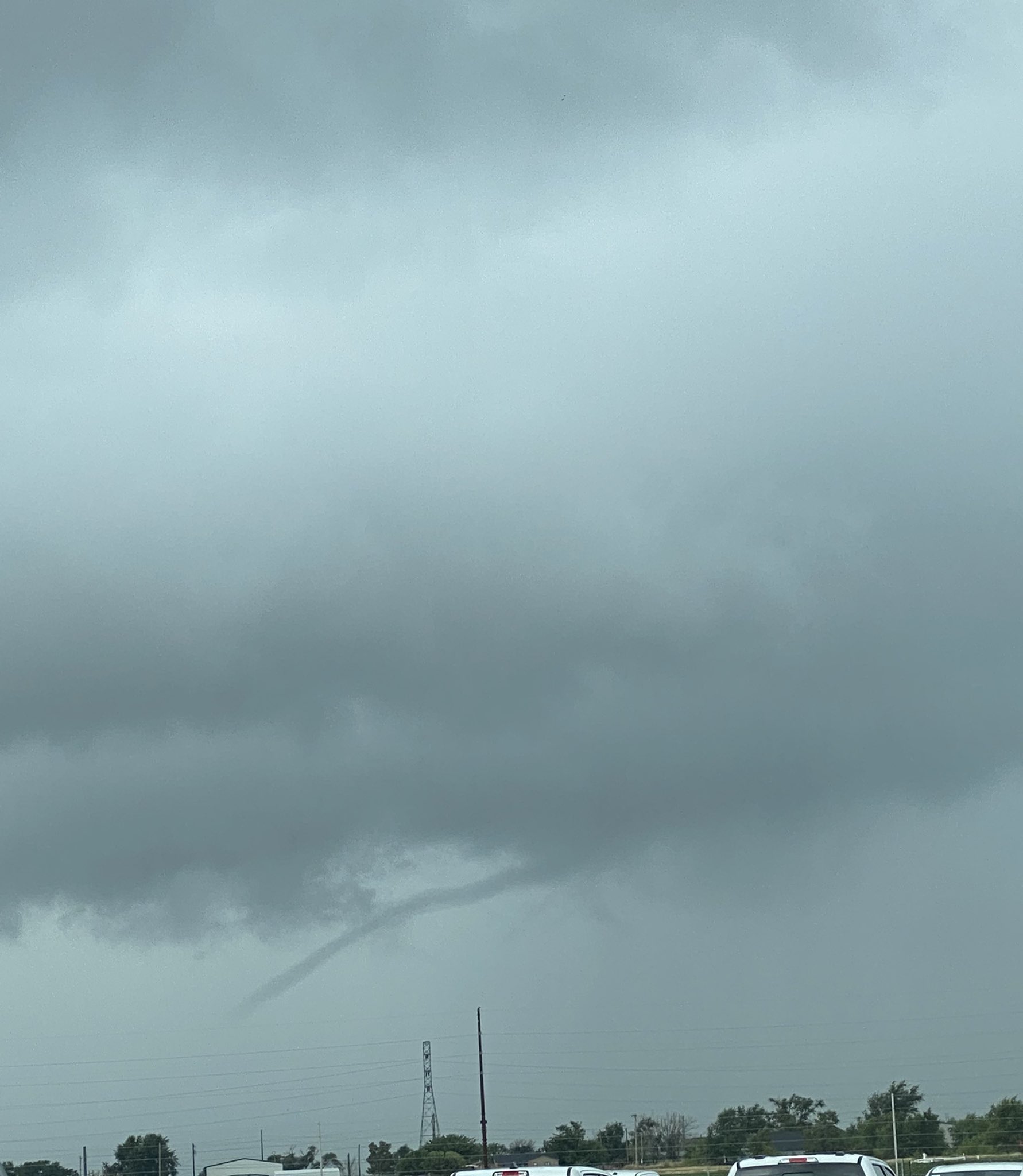 Funnel cloud near the southeast side of Lubbock around 1 pm on Wednesday (31 August). The picture is courtesy of Nick Alvarado.
