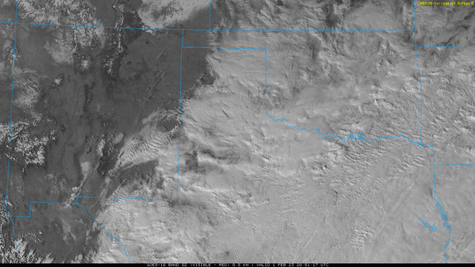 Visible satellite animation valid from 2:51 pm to 3:46 pm on Wednesday (1 February). 