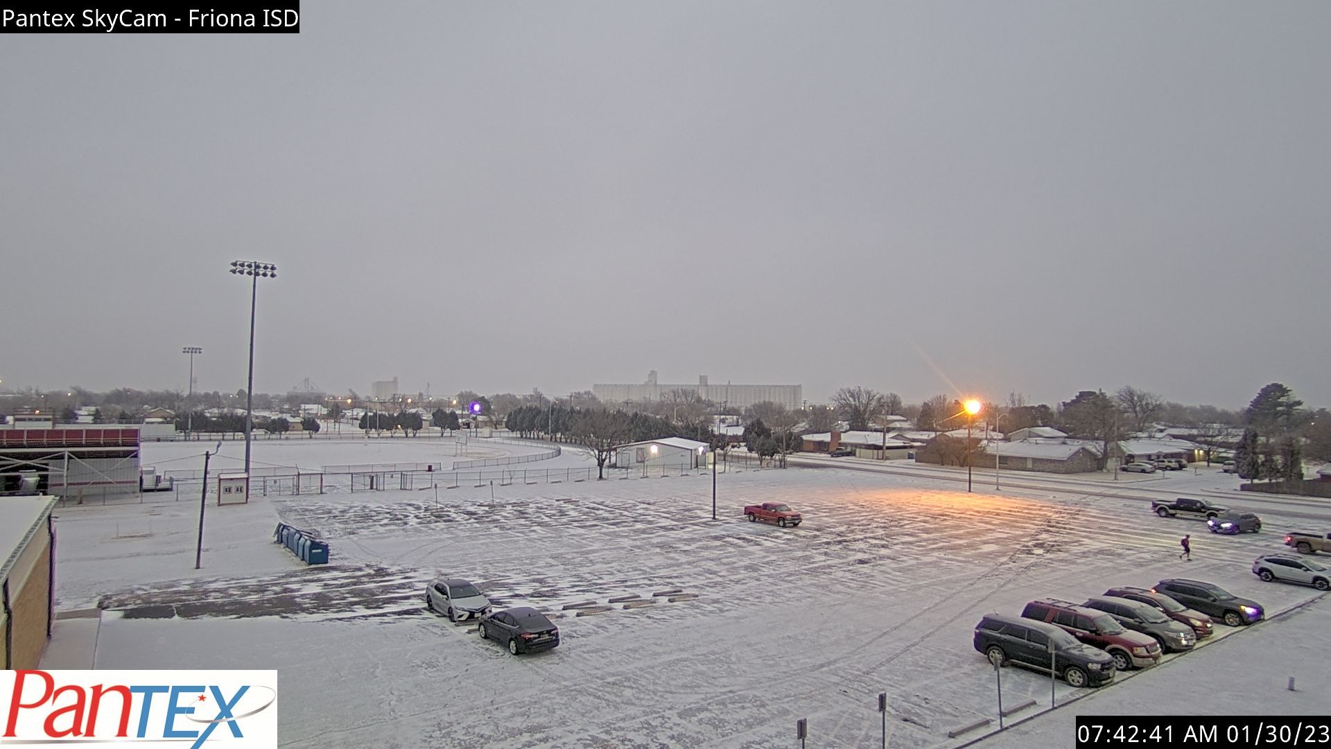 The wintry scene in Friona Monday morning (30 January 2023). The picture is courtesy of Pantex.