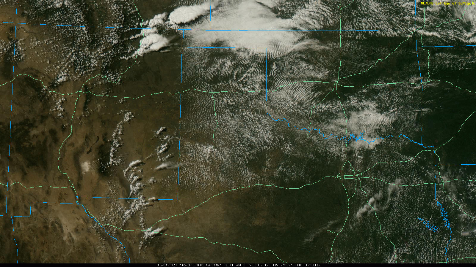 RGB-True Color" satellite animation valid from 4:06 pm to 5:361pm on Friday (6 June 2025).
