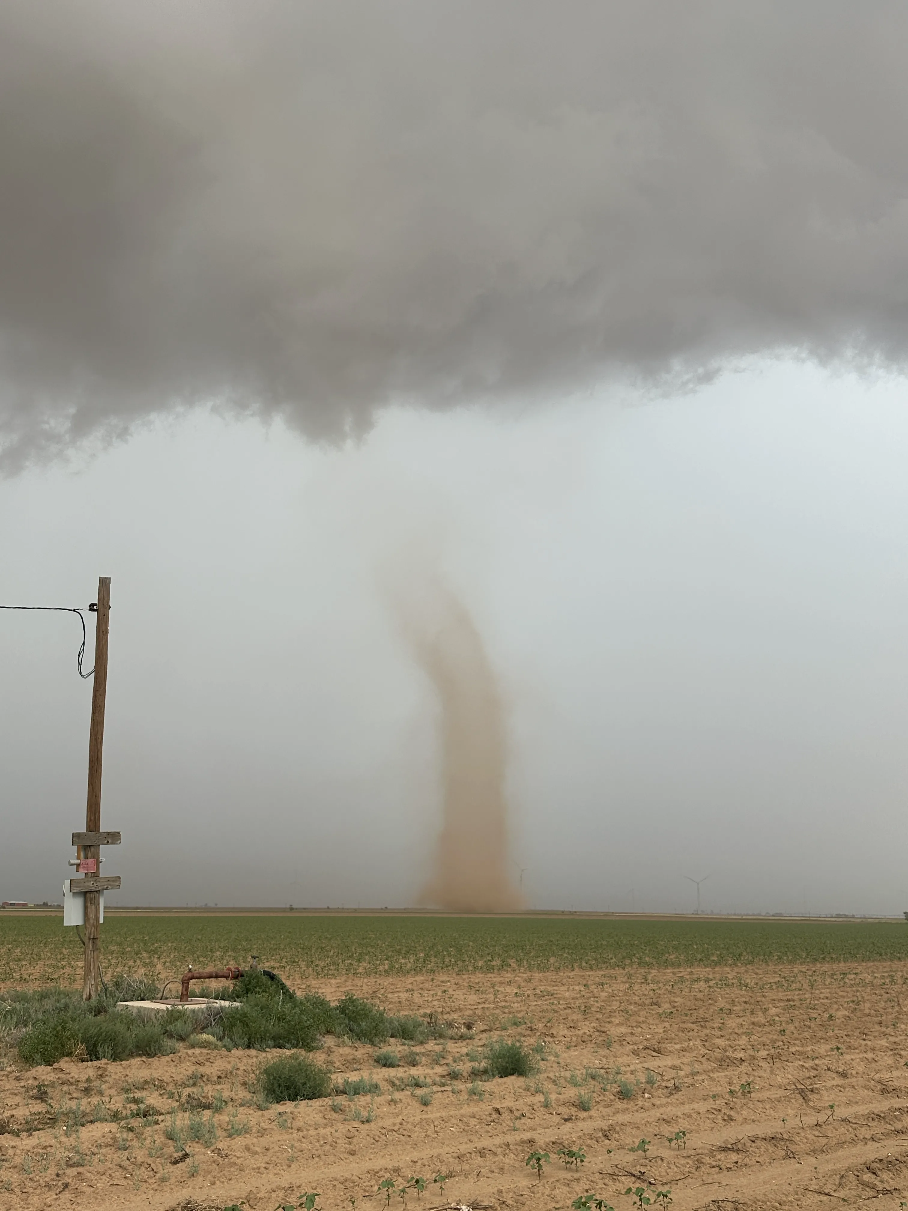 Landspout tornado captured northeast of Lorenzo around 5 pm on Saturday (18 July 2026). The picture is courtesy of Bruce Haynie.